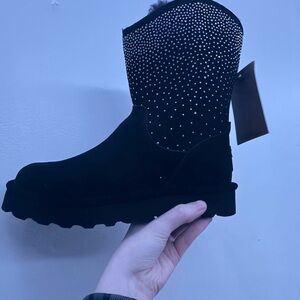 BearPaw Black Glam Platform Boots